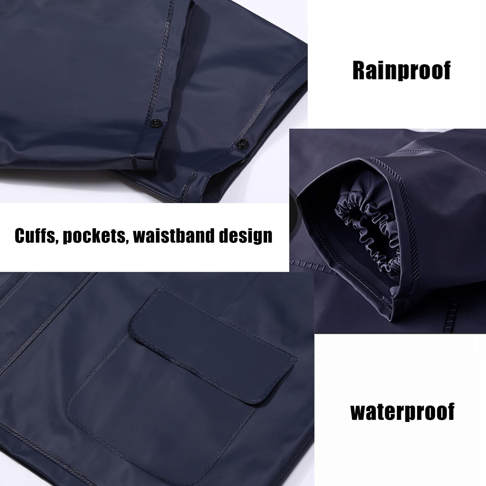 wasserdichte Jacke und Hosen Set, Motorrad Radfahren Regenanzug Sets für Männer Frauen, leichte atmungsaktive Splits Mäntel Hosen Sets - XL/XXL / 3XL / 4XL (Farbe : Blau, Size : XL)