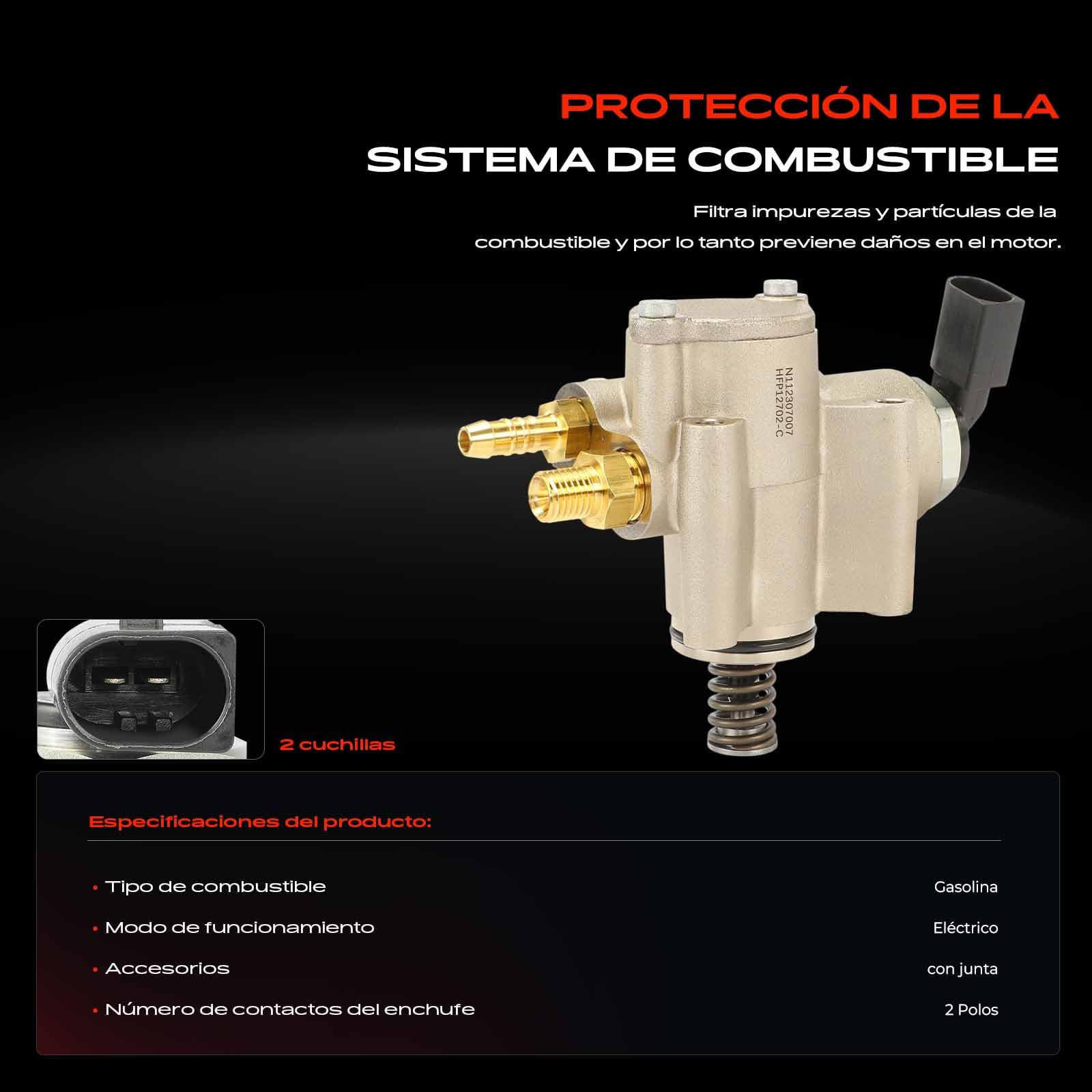 Frankberg Bomba de combustible de alta presión Compatible con Golf Plus 521 5M1 1.6 FSI A3 8P1 1.6 FSI Golf V 1K1 1.6 FSI E.O.S 1F7 1F8 1.6 FSI Golf V 1K1 1.4 FSI Replace# 03C127025R,03C127025K