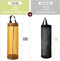 Vista 2 de TOGETRUE Soporte para bolsas de plástico, soporte de malla para bolsa de comestibles, dispensador de bolsas de almacenamiento colgantes