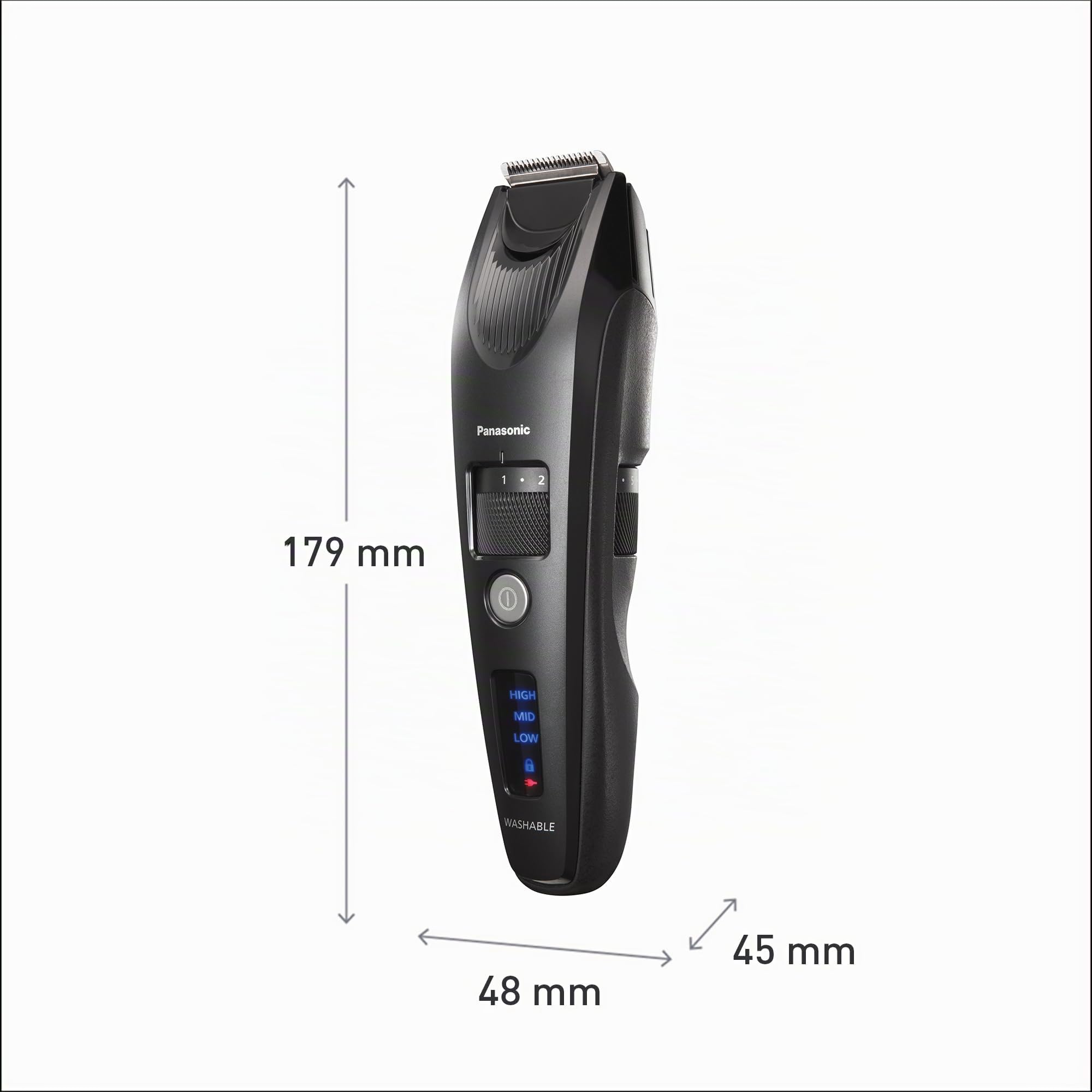 Panasonic ER-SB40-K803 Tondeuse à Barbe pour Hommes, Portable Sans Fil Étanche, 20 Réglages de Longueur, Lames Supérieures, Peigne, Fonctionnement Avec ou Sans Fil, Indicateur de Batterie LED, Noir