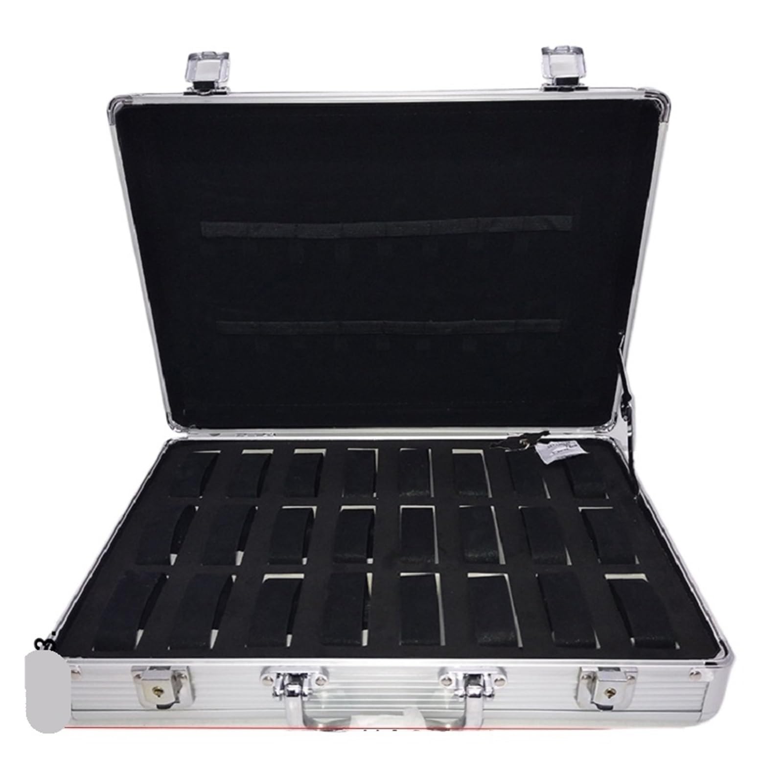 GHHZML Watch Box Silver Color Aluminum Alloy Watch Storage Box With Clock 6/12/24 Slots Collection Boxes