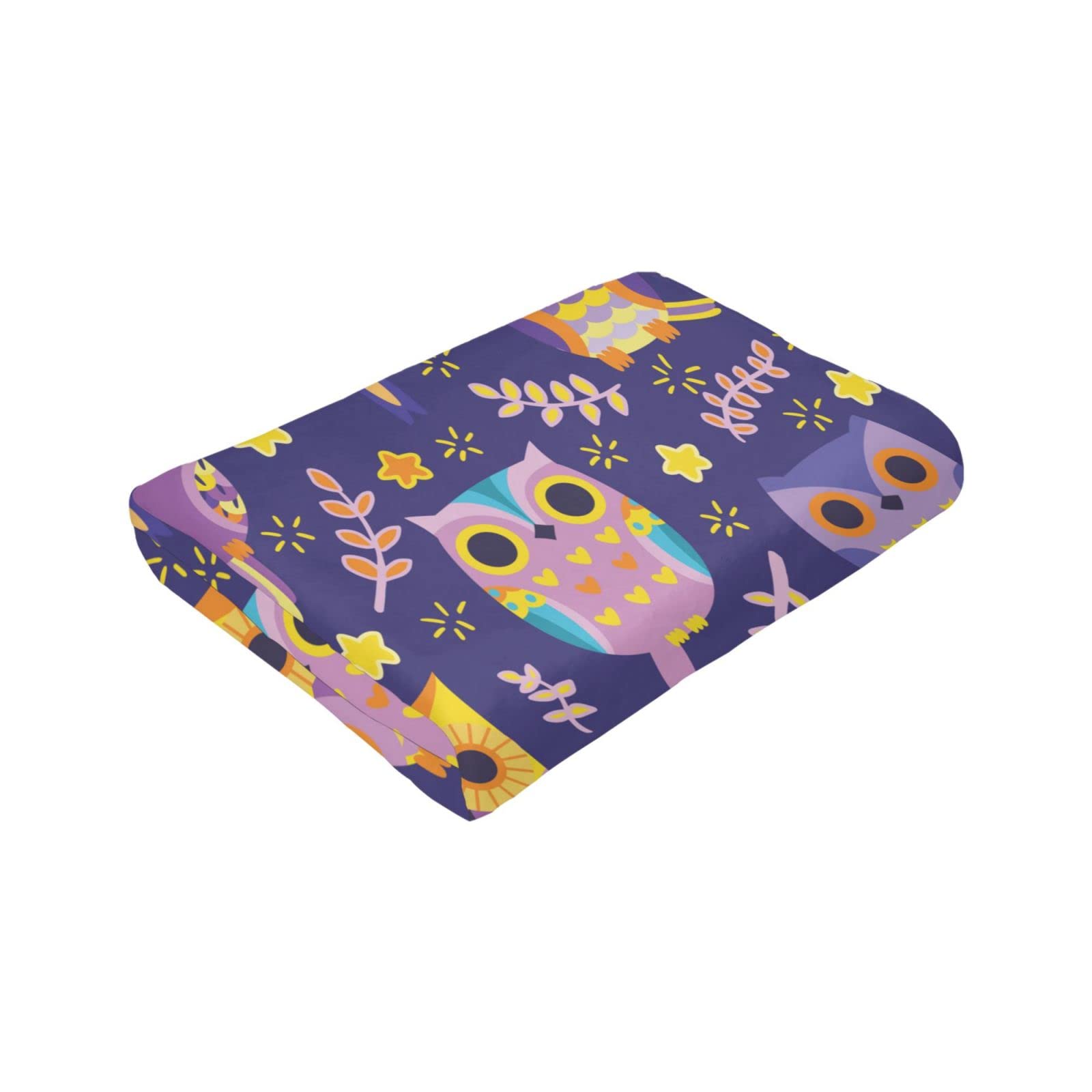 Coperta In Pile Con Stampa Gufi, Morbida Flanella 127x152 Cm, Leggera E Calda Per Divano E Letto