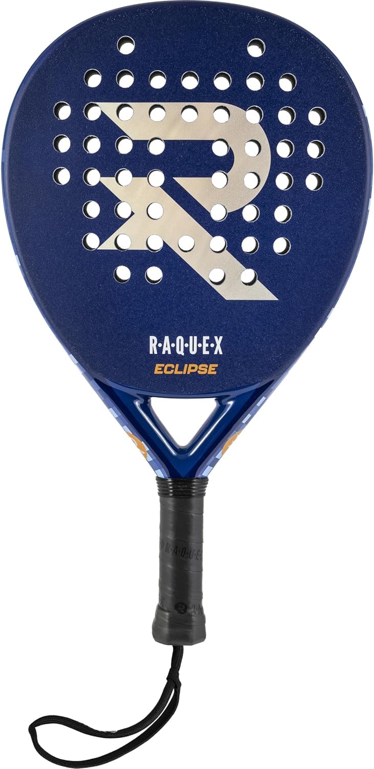 Raquex Eclipse Padelschläger – Vollcarbon, Padelschläger für Anfänger und Fortgeschrittene, für Damen und Herren, 360g – Reaktiver ImpactCore Eva 15 Schaumstoff, Doppelrohrsystem für Langlebigkeit