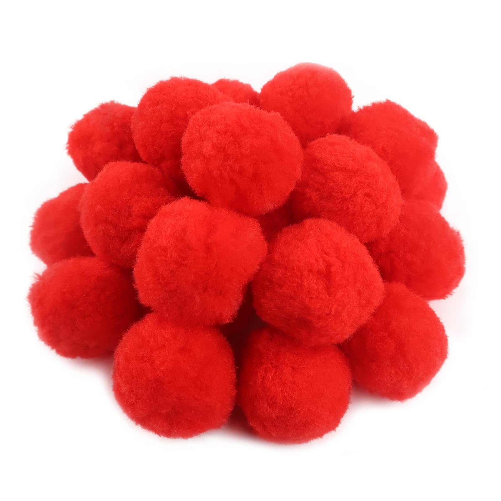 TOAOB 30pcs 5cm Large Pom Poms Balls Red Fluffy Pompoms for DIY Crafts Decorations