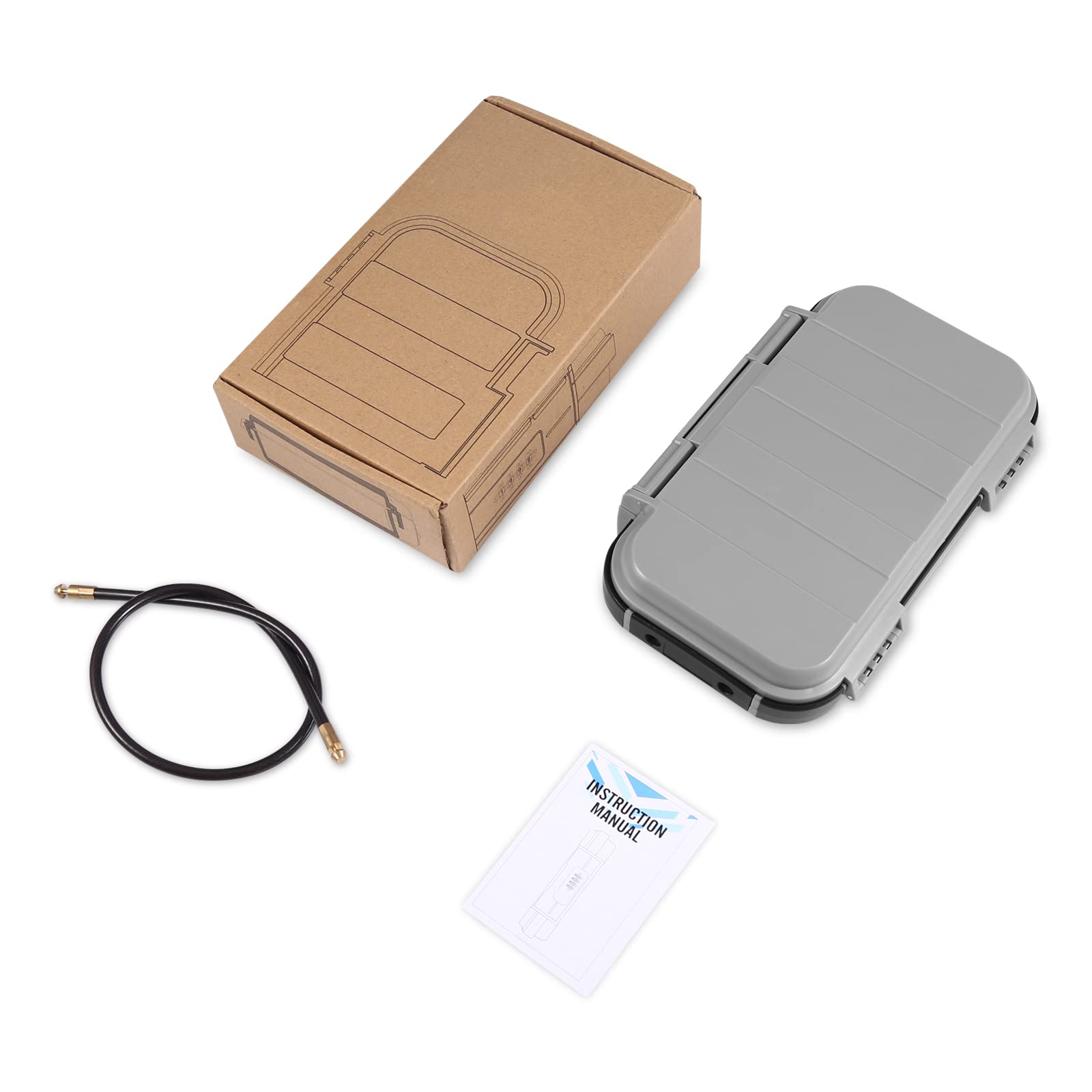 LOFICOPER Tragbare Safe Box, 4-stellige Zahlenkombination Sicherheitskoffer, wasserdichte Reiseschlossbox, Kleiner Strandsafe mit Abnehmbarer Kette, für Sport, Reisen, Zuhause, Büro, Grau