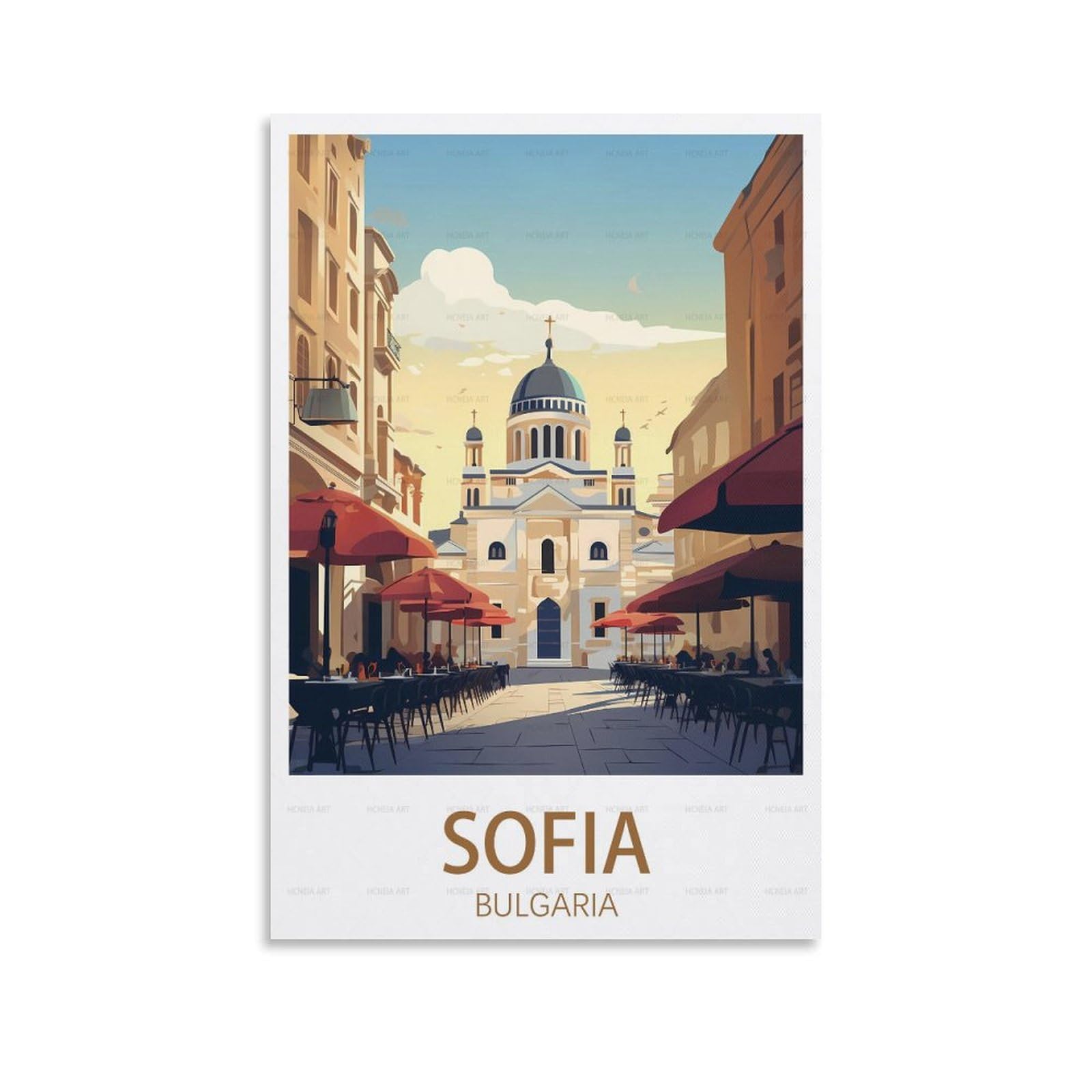 Sofia Bulgaria Vintage Travel Poster 08x12inch(20x30cm) Canvas Wall Art Posters for Living Room Decor Paintings for Home Decor
