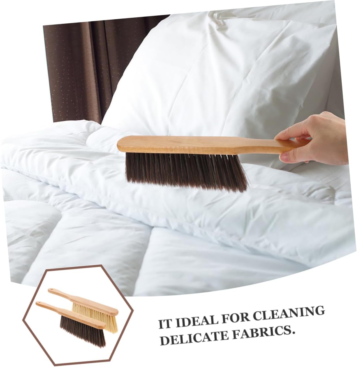 Cabilock 4pcs Hand Broom Brush Long Handle Dust Brush for Bed Sofa Car Furniture Hair Removal Tool