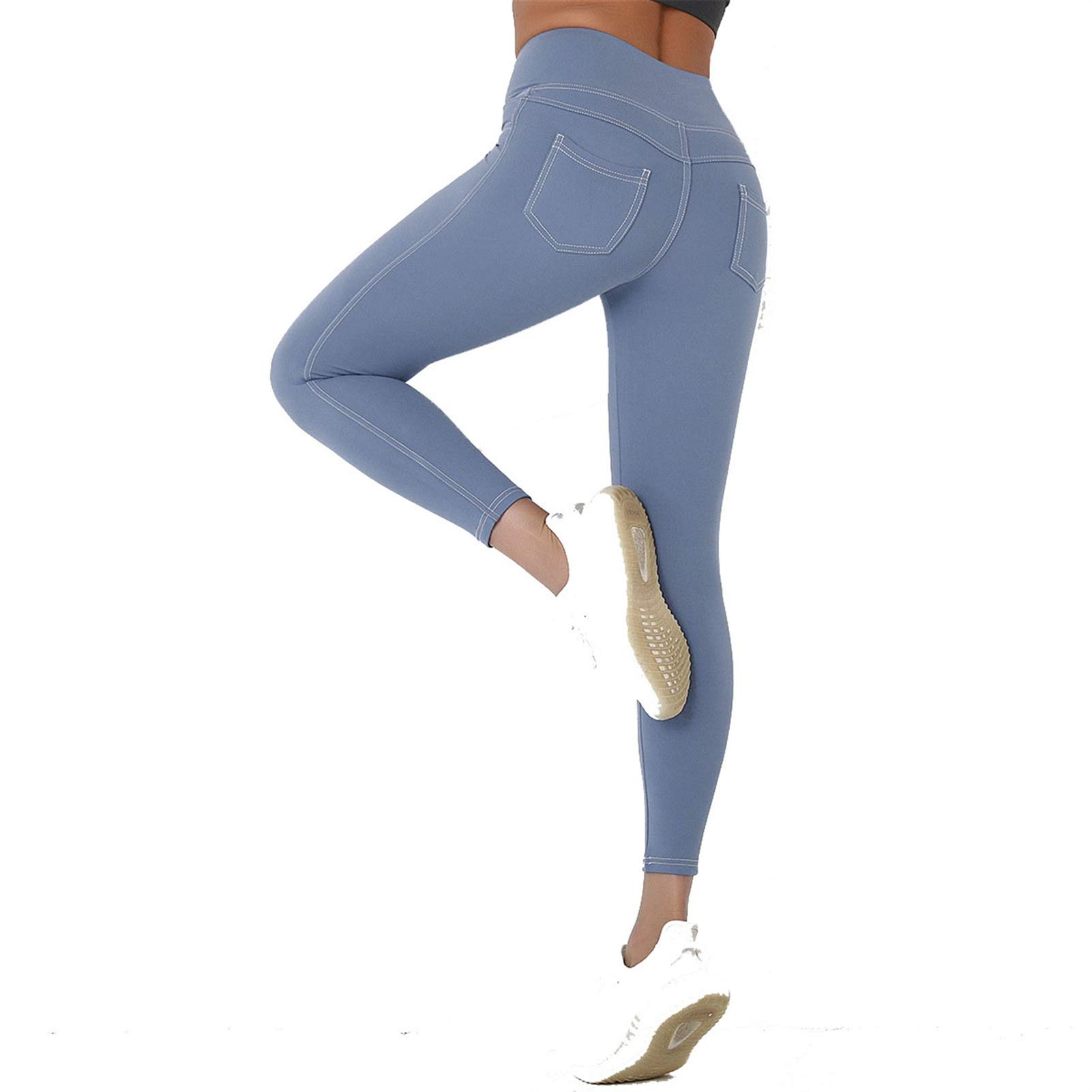 Damskie legginsy do jogi, na fitness, Damska wysoka talia nagi uczucie skinny spodnie do jogi z kieszeniami, panie tyłek windy Legginsy treningowe Tryby fitness Spodnie rozciągliwe sportowe legginsy d