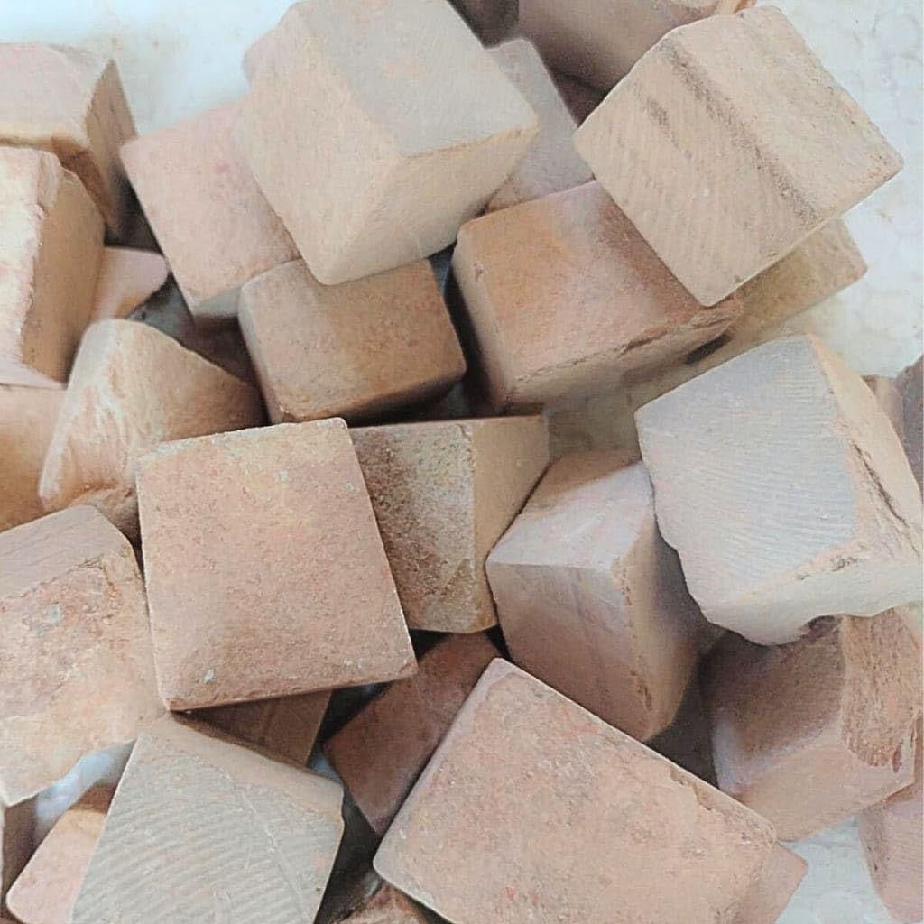 VRINDAVANBAZAAR.COM Red Shale Cubes Clay 500gm- Pottery Clay Cubes for Art Craft Sculpting Hand Modeling DIY Projects, Raw Pieces for Sculpture Decorative Art Ceramic Studio Use
