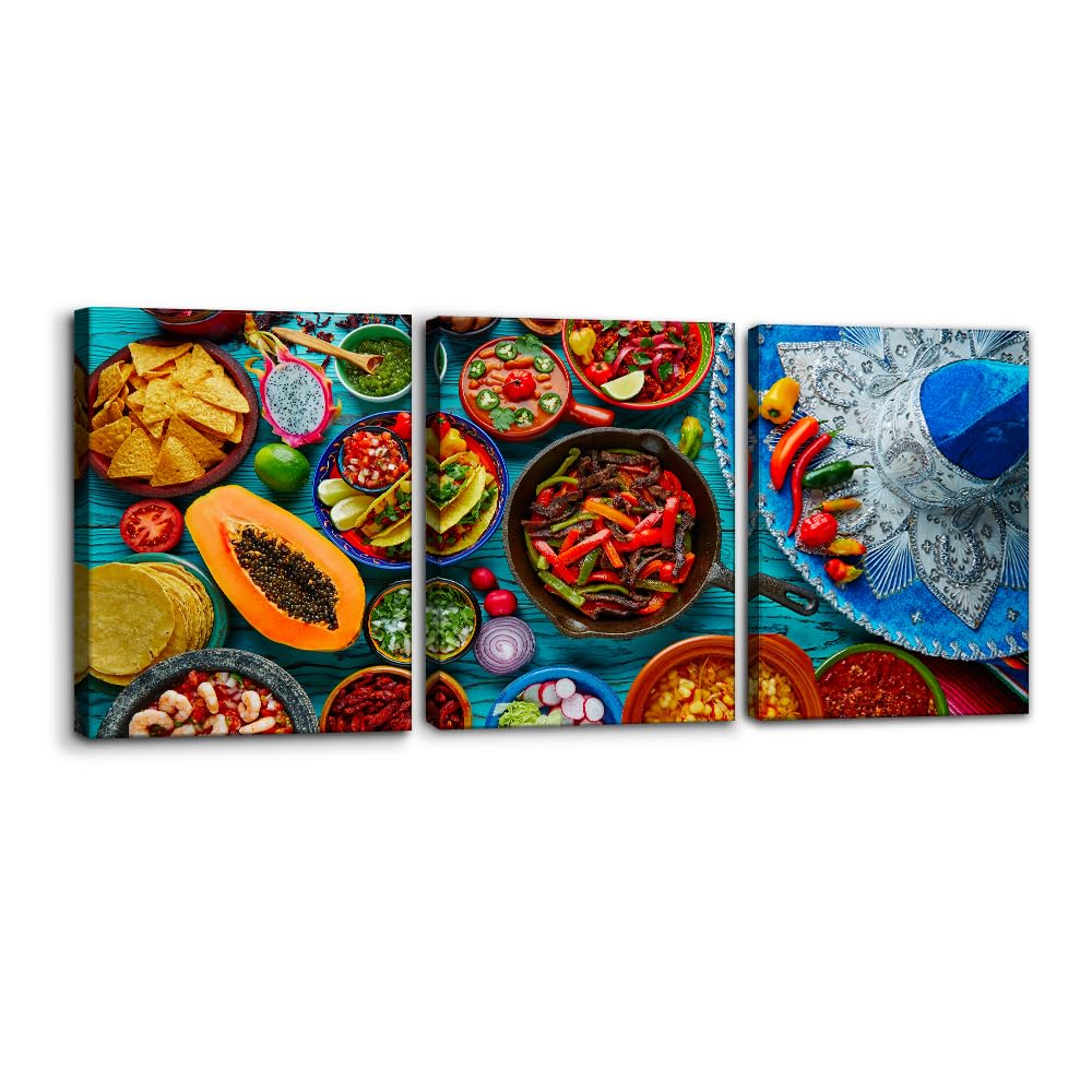 Amazon.com: Pacimo Wall Art Decorations Mexican Inspired Food Variety ...