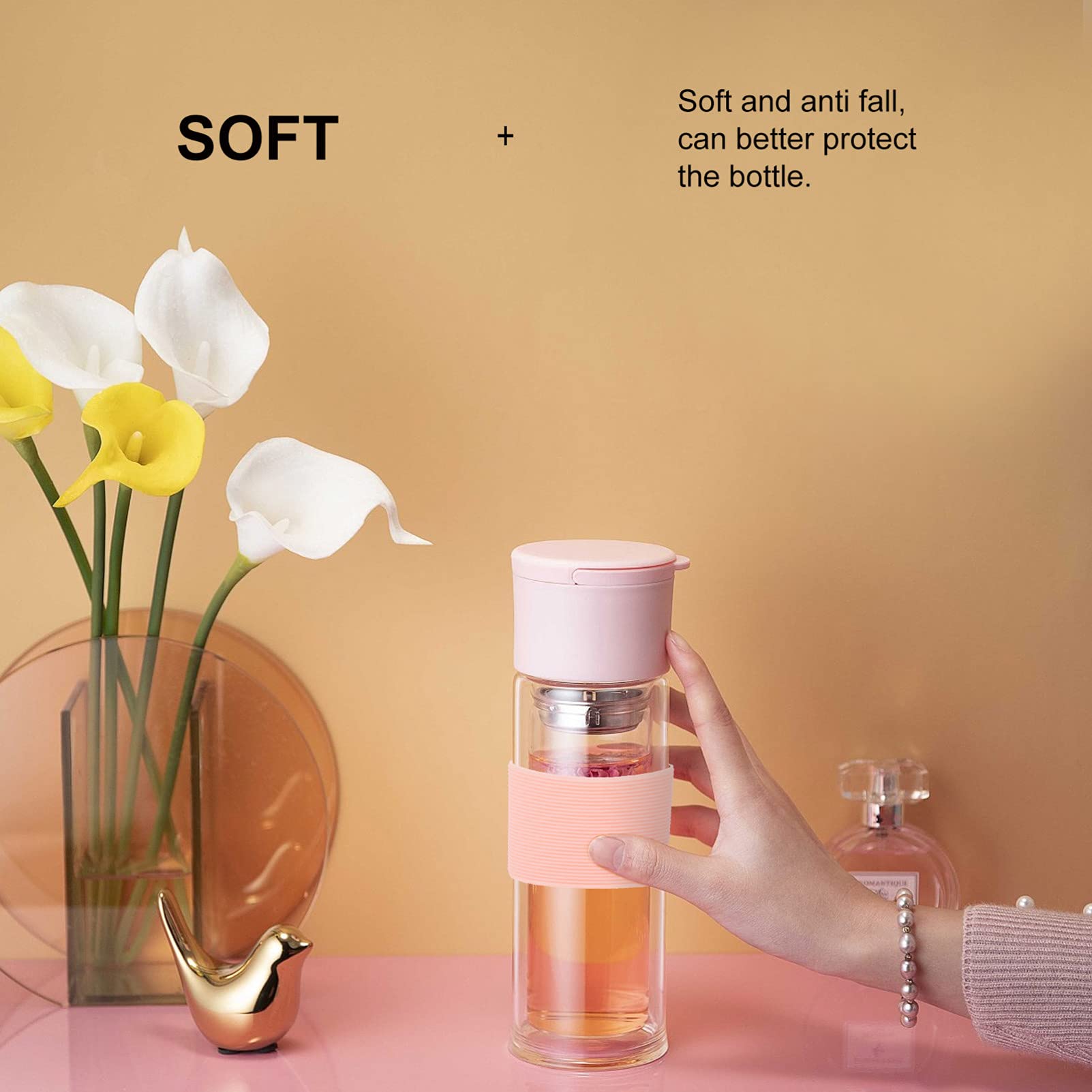 TOYANDONA Microwave Safe Anti-slip Insulated Cup Cover Silicone Sleeve for Protector Tactile Grip