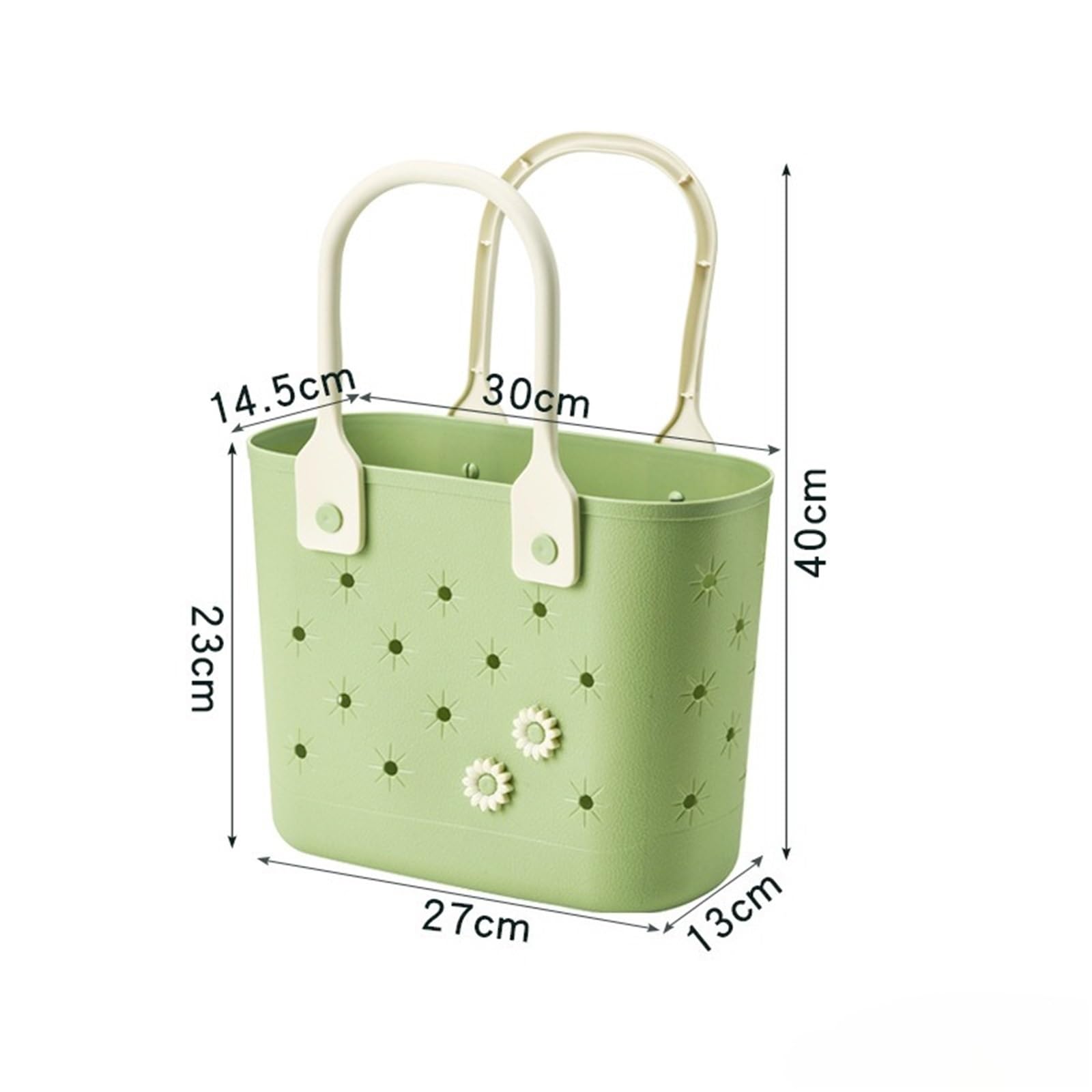 JBJYGSG Organizador de Ducha Portátil Cesta de picnic con asa portátil | Almacenamiento multiusos de material suave creativo, cesta de drenaje inferior for ducha de baño(Green)