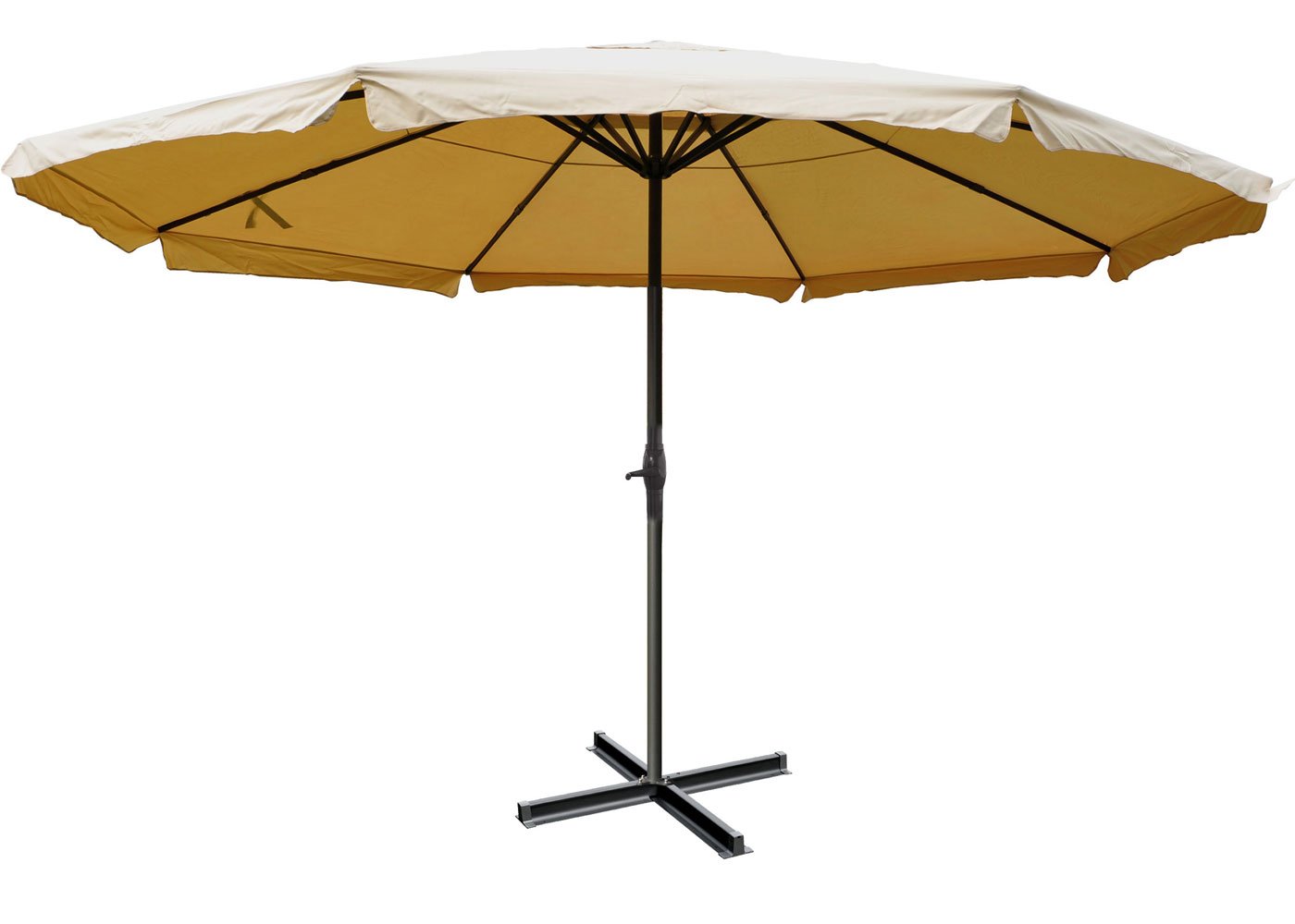 Sonnenschirm Meran Pro, Gastronomie Marktschirm mit Volant Ø 5m Polyester/Alu 28kg ohne Ständer