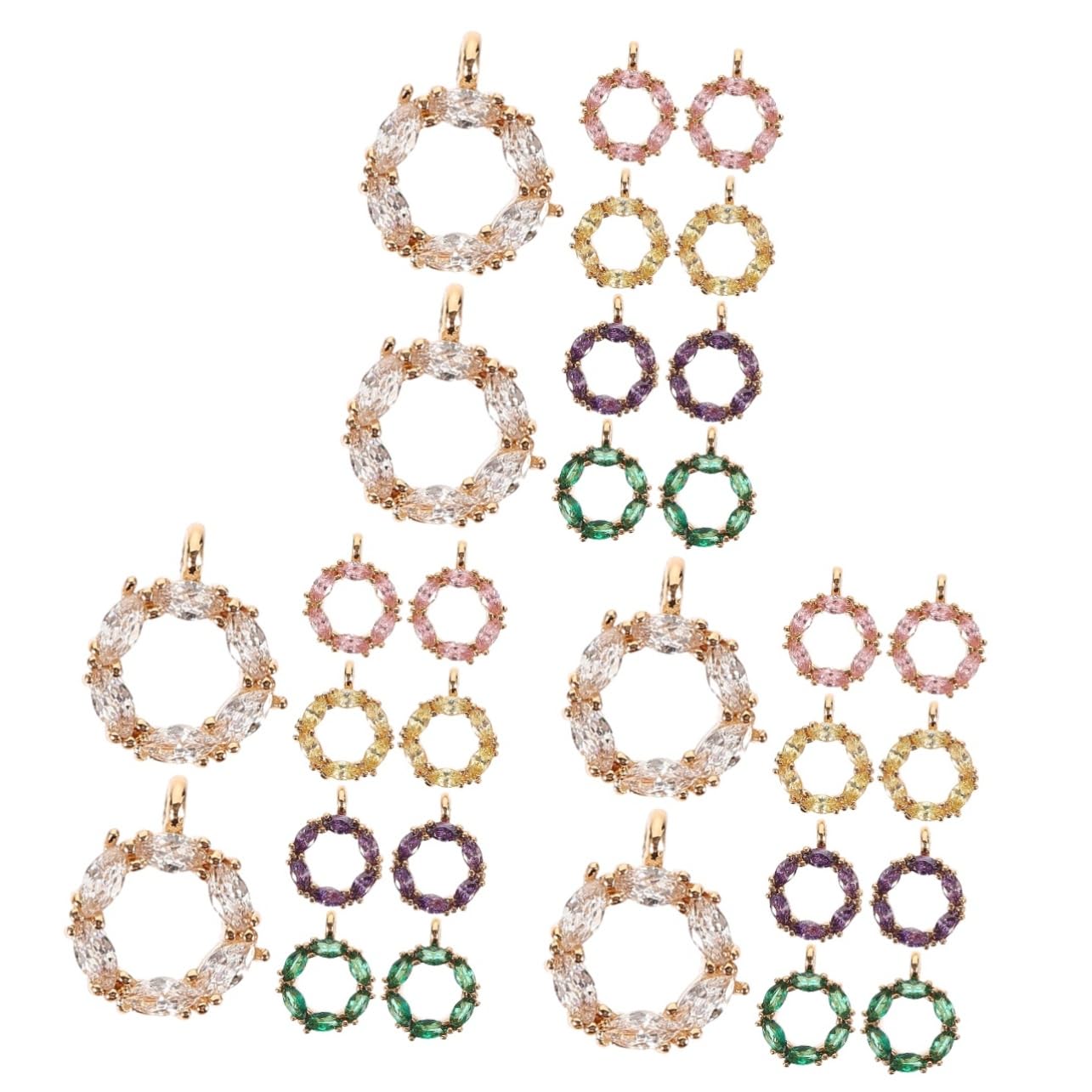 STOBOK 30pezzi Ciondoli Gioielli Fai Da Te Con Strass Per Orecchini Collane e Bracciali Decorazioni Eleganti e Pratiche Per Creazioni Personalizzate
