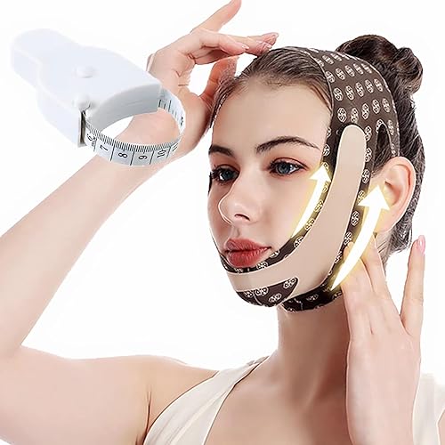 JANMISI 2 en 1 reutilizable en forma de V adelgazante máscara facial tonificación cinturones V línea máscara doble mentón reductor elevación