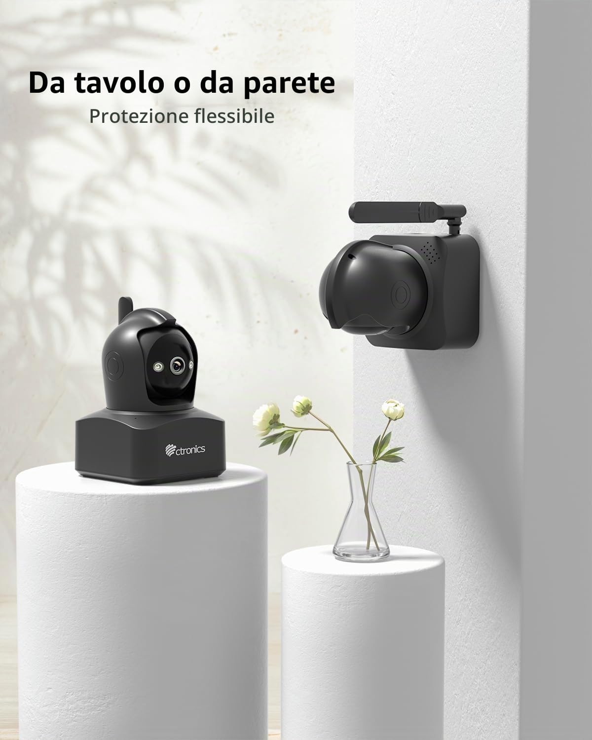 Ctronics 2.5K 4G Telecamera Interno con SIM, Auto Tracking