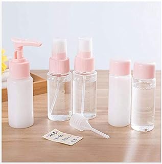 مجموعة زجاجات بلاستيك للمكياج ومستحضرات التجميل السائلة تعمل بالضغط سهلة الحمل ومناسبة للسفر من ماكس هوم®