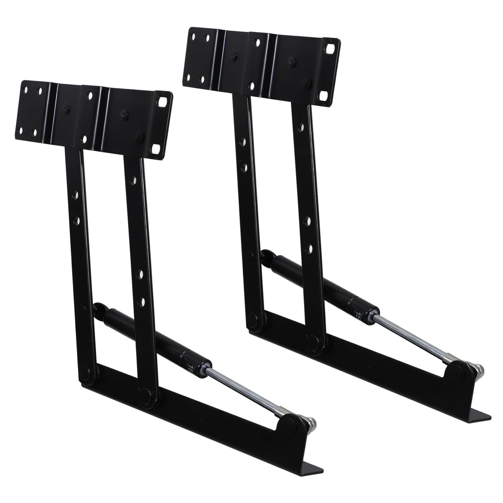 1 Par de Marcos Elevadores de Mesa de Hierro Negro | Soporte Plegable para Muebles, Estructura Resistente, Ahorro de Espacio, para Mesa de Café Telescópica
