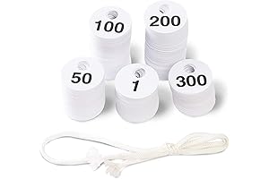Juvale 2 Sets of Round Numbered Tags 1-300 for Live Sales and Coat Check