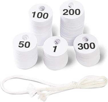 Number Tags - 1.7 in, 600 Pieces, Black, Round - Double-Sided Plastic Hanger Number Tags for Coat Check & Closet Organization
