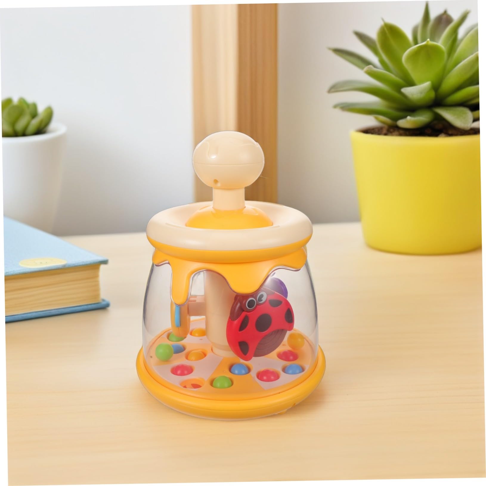 Juguete Sensorial Infantil Pelota Saltarina Interactiva Montessori con Función de Presionar y Girar para Desarrollo Motor y Coordinación Pequeños