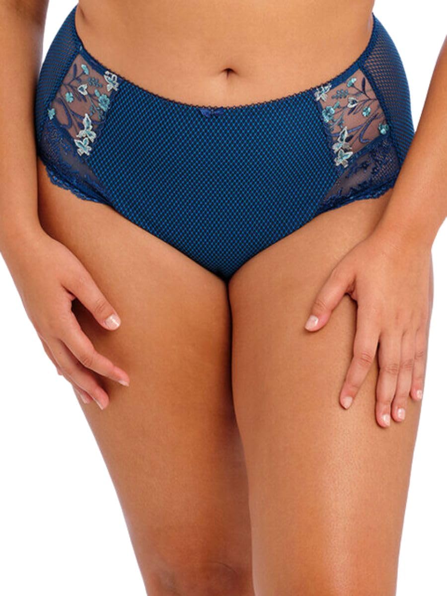 Elomi womens Charley Embroidered Full Coverage Brief, Petrol, 4XL Plus