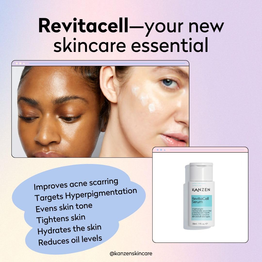 Kanzen Skincare RevitaCell Niacinamide Serum 30ml - Skin Serum for Blemishes Pore Refining & Even Skin Tone with Vitamin B3 - Image 4