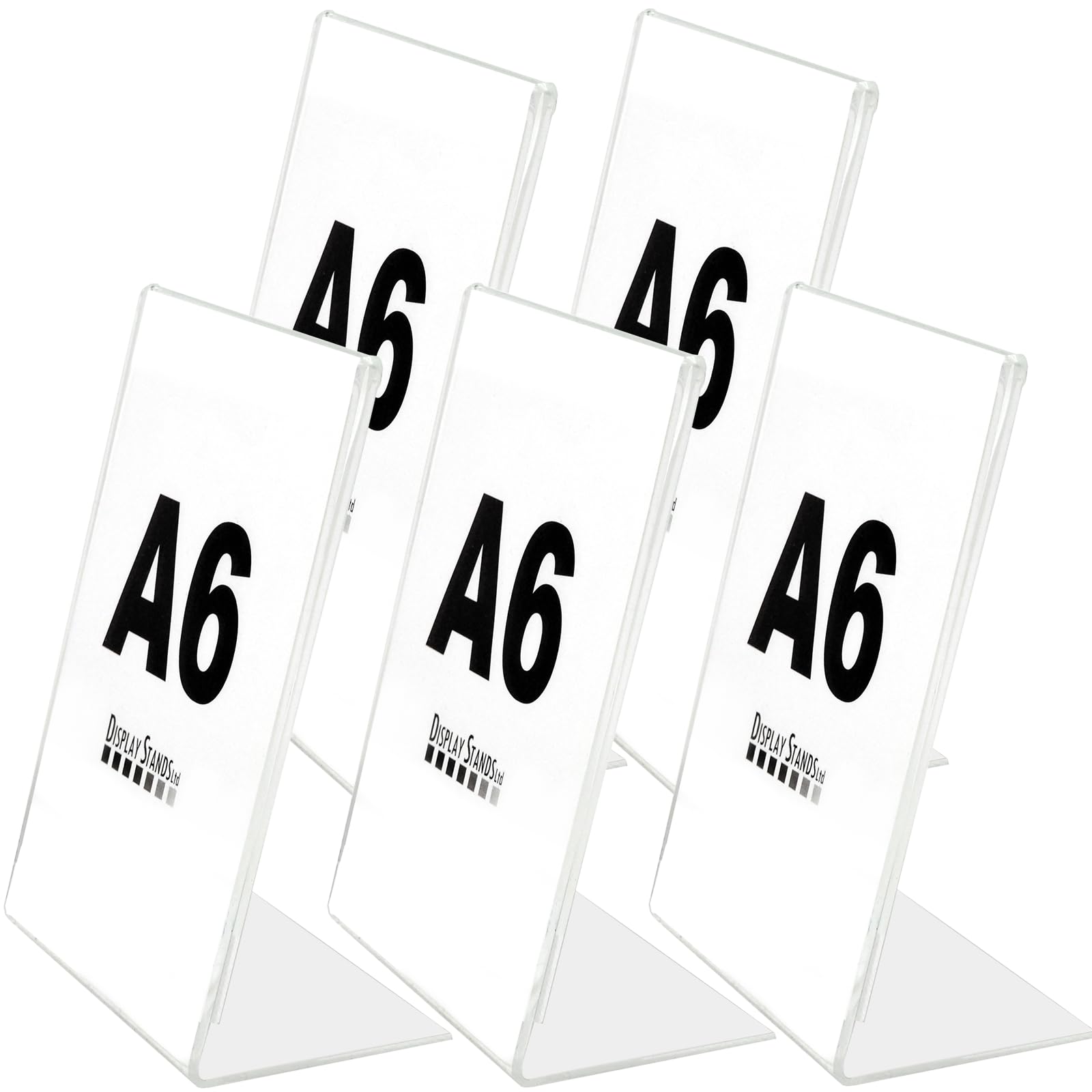 DSL Acrylic Poster Menu Holder - Portrait, Single Sided, Table Display Stand, Sign Holder, Perspex Freestanding Menu Holder (SU-PSS) (5, A6)