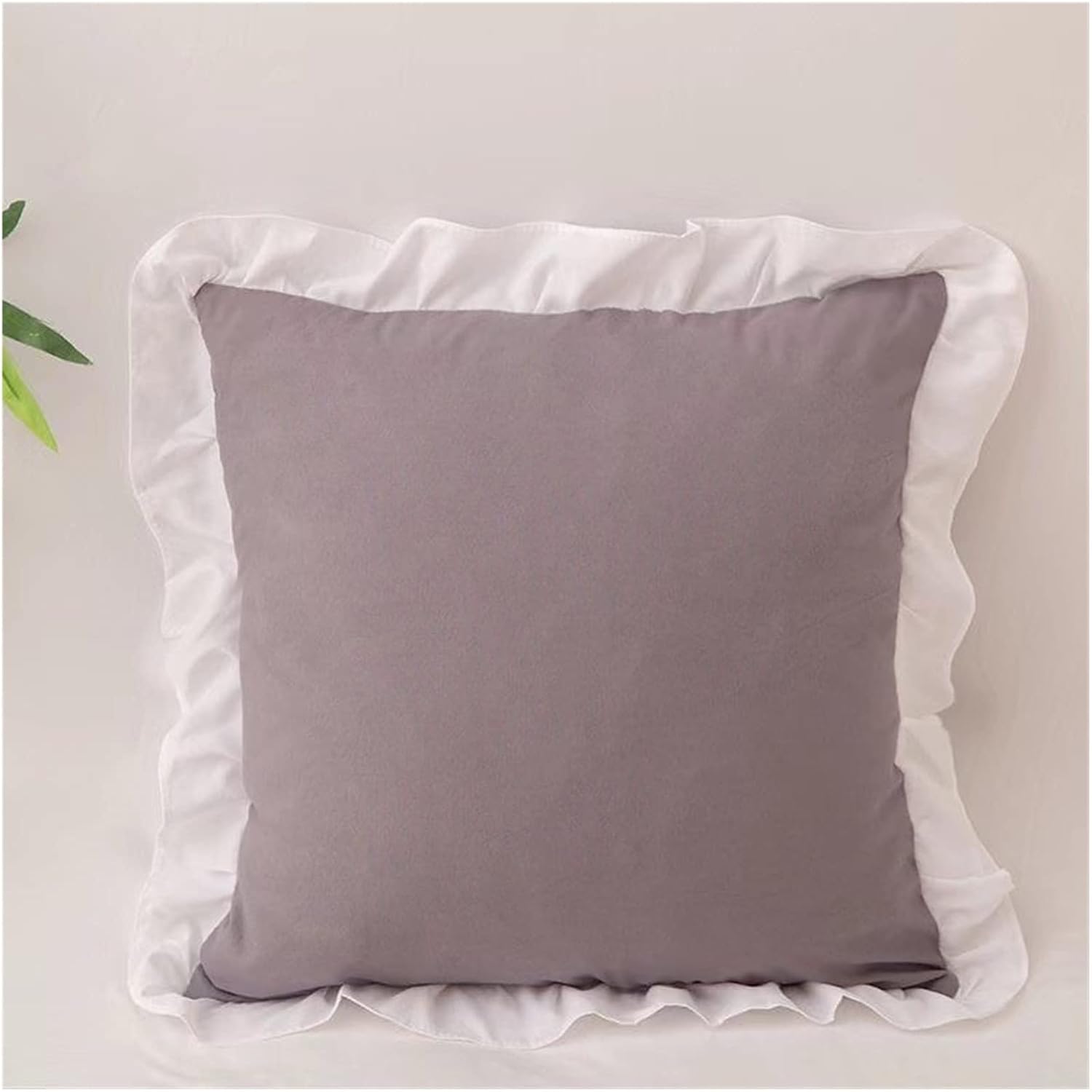 Solid Pillowcase for Sofa Cushion Cover with Ruffles Home Decor Office Bed Pillow Covers