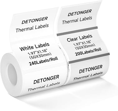 2 Rolls Thermal Labels 1.97"x1.18" 50x30mm Self-Adhesive Label Sticker Paper for 2 Inch Thermal Label Printers, Ideal for Home Tag/Office/Small Business/Barcode/Organizing Use-440Pcs