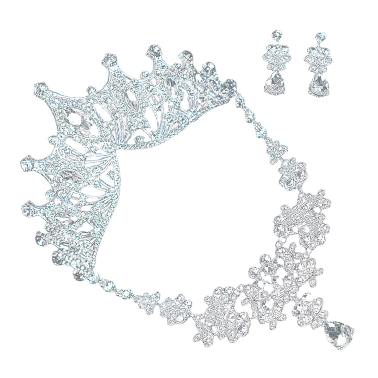 SHERCHPRY Set Gioielli Sposa Argento in Lega per Matrimonio e Prom