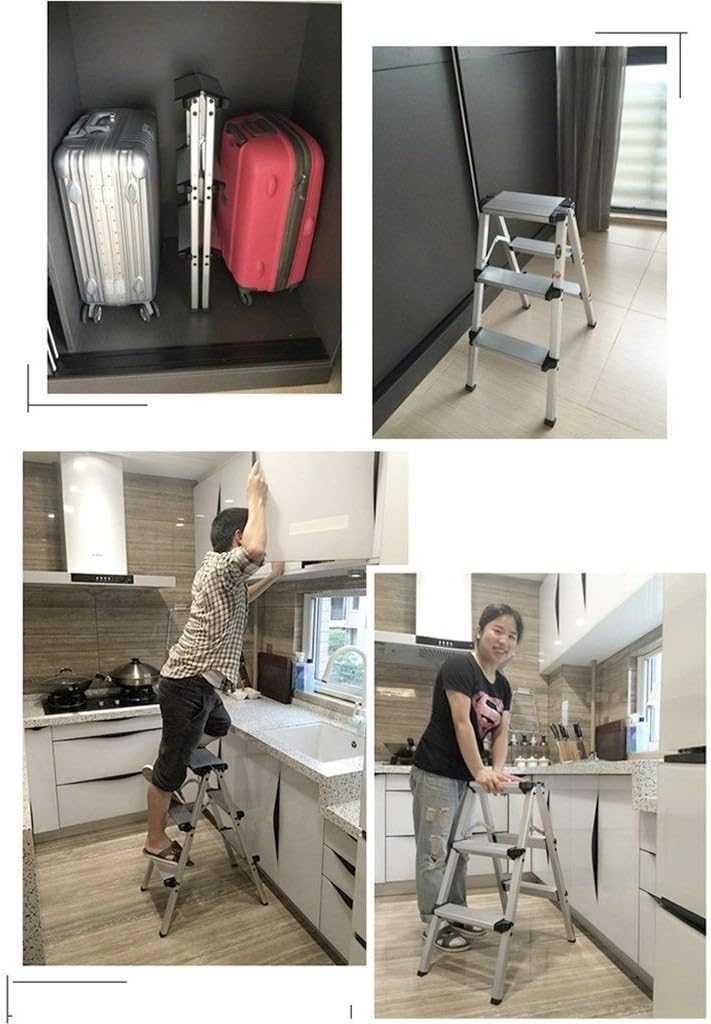 Steps Ladder, Folding Ladder Multi-Function Ladder Two-Step Ladder Household Folding Ladder Aluminum Engineering Ladder