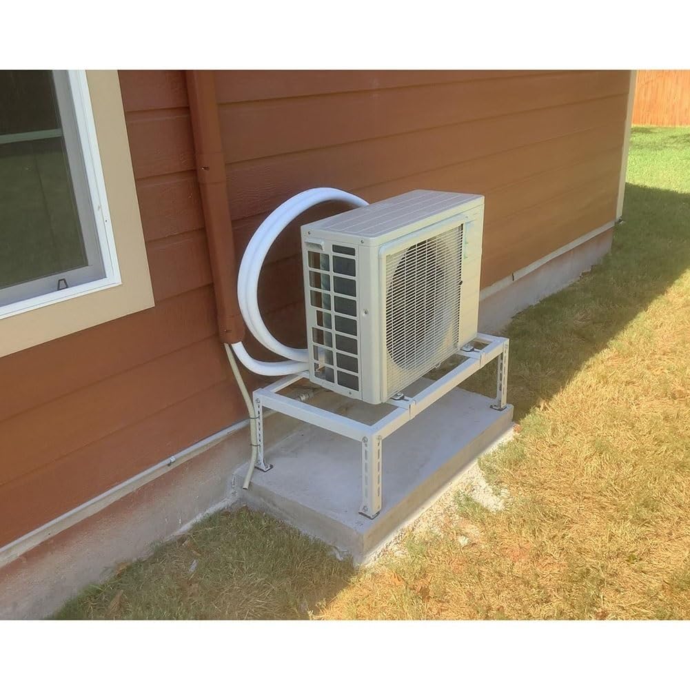 Wytrzymały uchwyt podłogowy do mini klimatyzatora Split, regulowany uniwersalny uchwyt skraplacza do systemów pomp ciepła, biały, 80 x 40 x 60 cm, trwały uchwyt do jednostek zewnętrznych