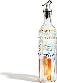 17oz Glass Square Olive Oil Dispenser with Pour Spout