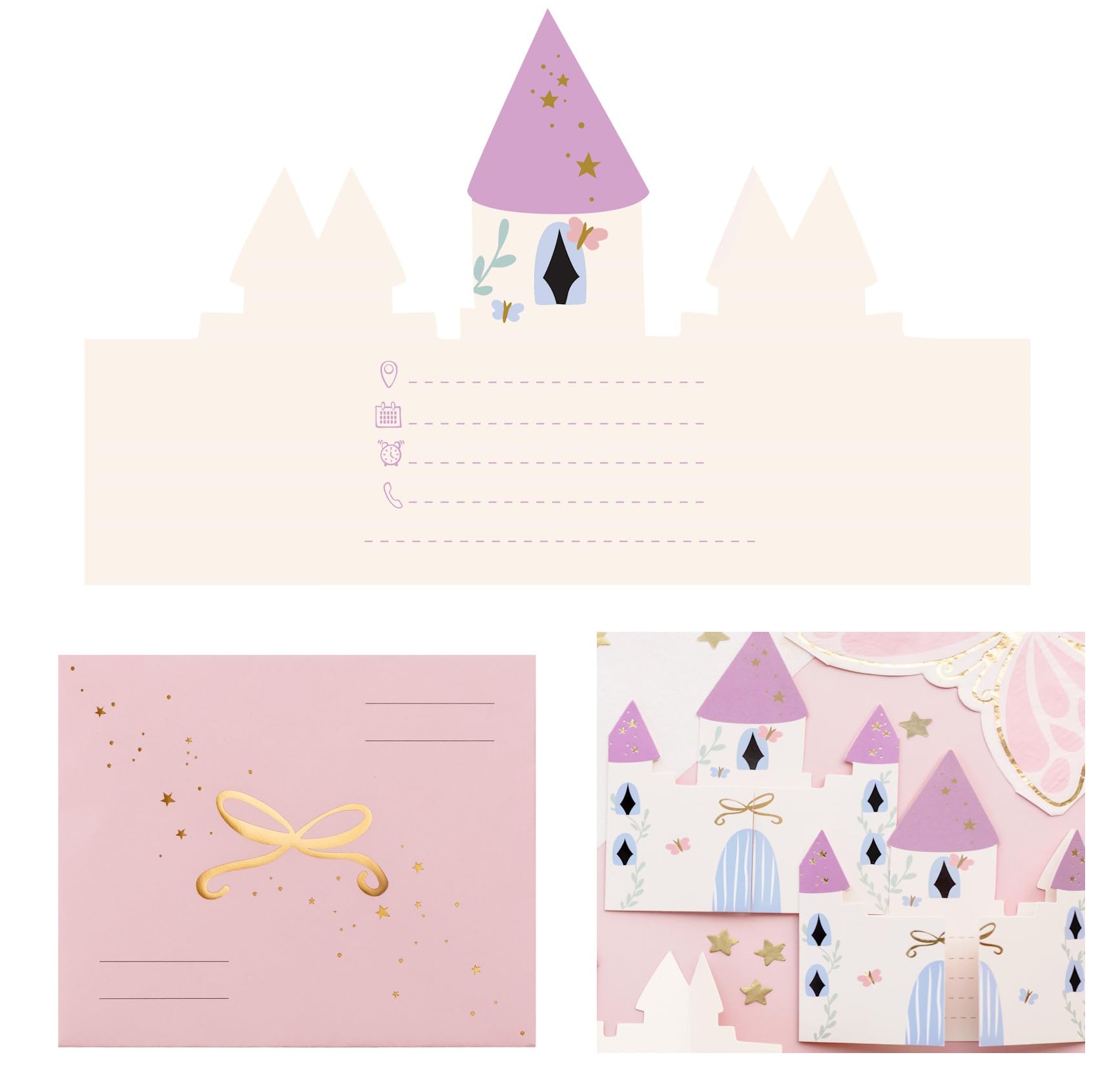 Libetui Set 6 Einladungskarten Schloss Prinzessin Geburtstag Mädchen Kindergeburtstag Einladungen Mädchen Party Einladung Invitation