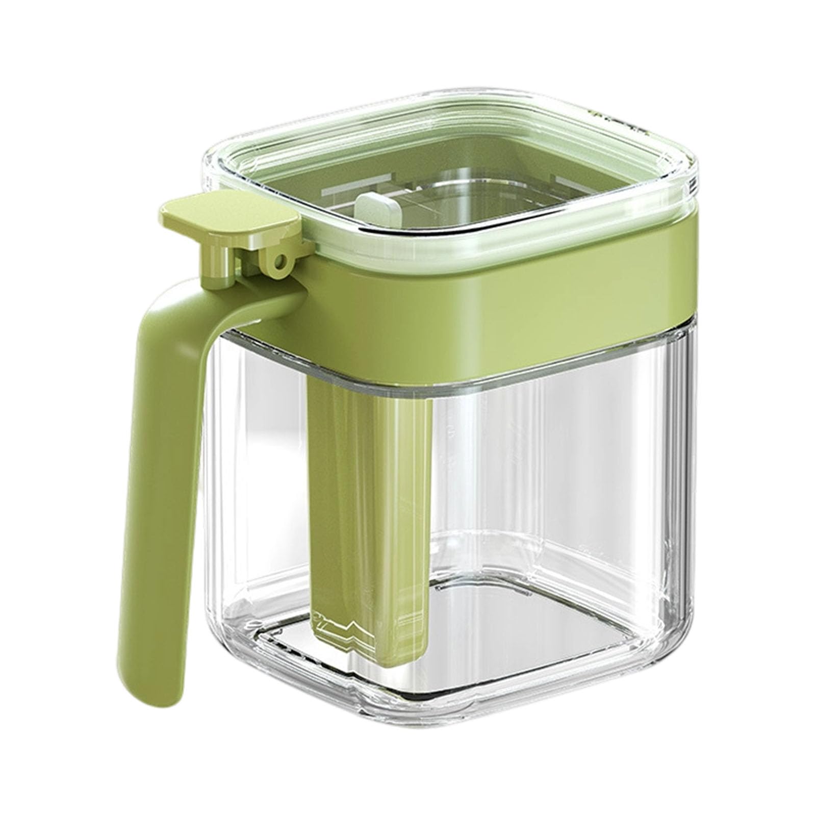 Yhplxyuus Silicone Glass Salt Jars with Spoon Compartment Proof Kitchen Storage Container for Sugar Seasonings Spoon Separated Salt Dispenser
