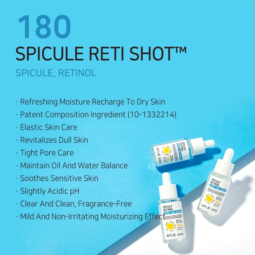 APLB Spicule Retinol Shot 180 Serum | SPICULE RETI SHOT™ 180 1.35 FL.OZ/Korean Skincare, Gentle Exfoliation, Wrinkle Care, Long lasting hydration, Revitalize for gentle and improve skin texture - Image 3