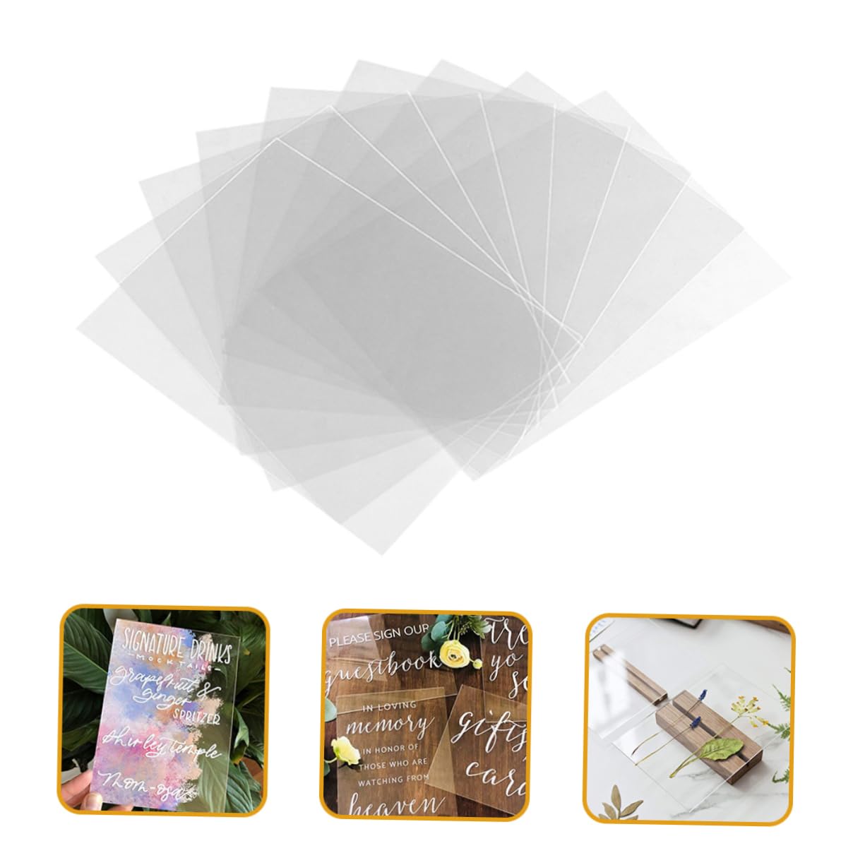 SOLUSTRE 30piezas Lámina De Plástico Transparente Shatterproof Para Proyectos De Manualidades y Enmarcado De Pósters Alta