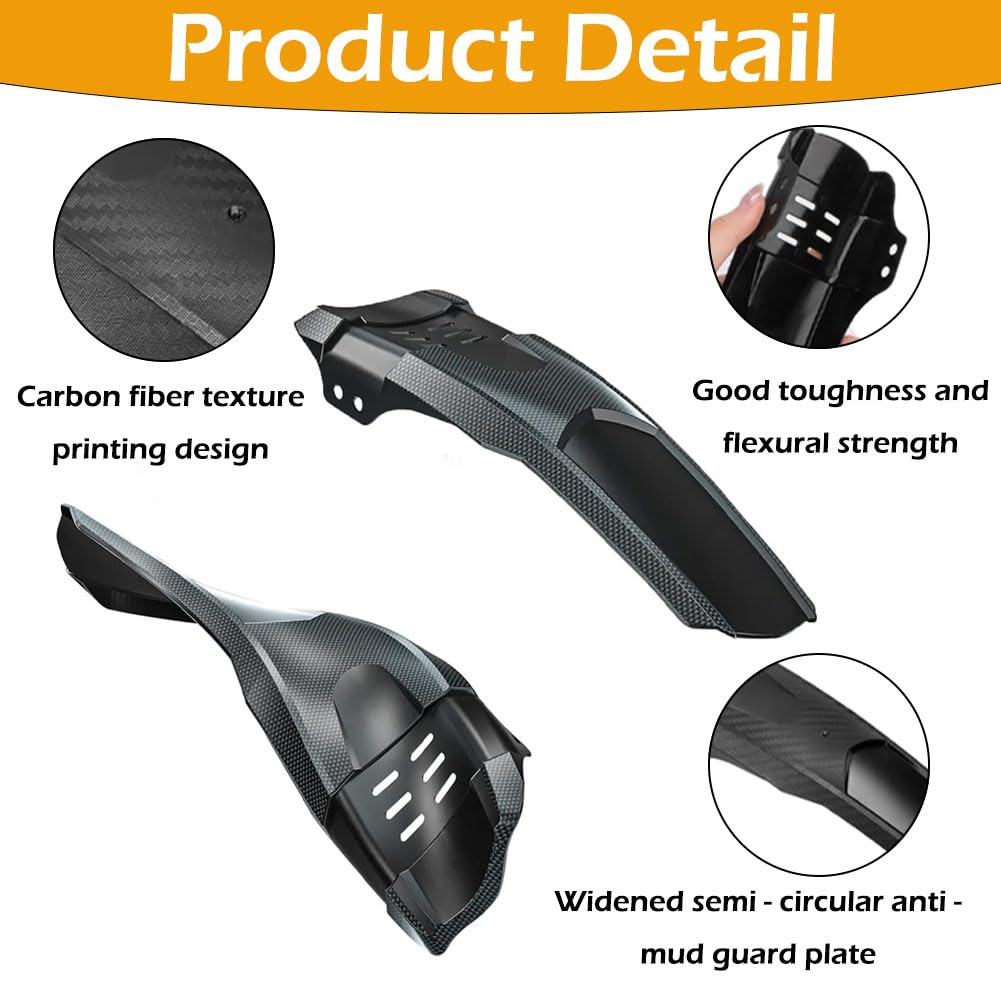LightBeacon Parafango MTB, 2 Pezzi Parafango Bicicletta, con 12 Fascette Cavi, Parafango Universale per Bicicletta, Quick Release, per Mountain Bike, Corsa
