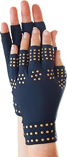3 Pagen® Arthritis Kompressionshandschuhe zur Schmerzlinderung – Förderung der Blutzirkulation – praktisches fingerloses Design für einfache Nutzung– 1 Paar Arthrose-Handschuhe schwarz