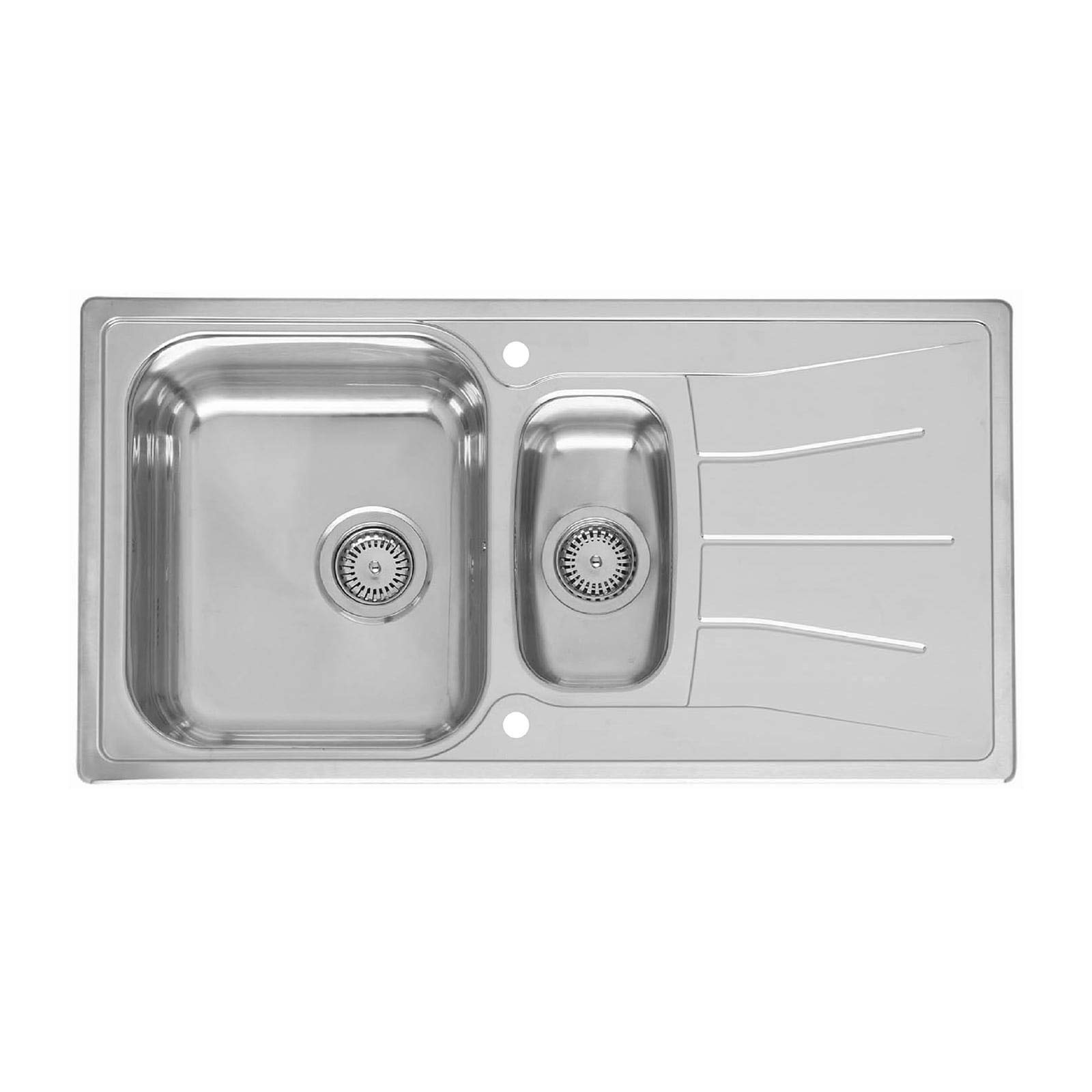 Reginox Diplomat Inset 1.5 Bowl Kitchen Sink Stainless Steel Reversible + Waste
