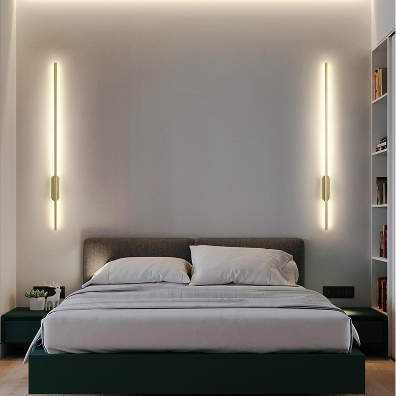 Lámpara LED de pared interior de aluminio dorado y diseño creativo de 80cm 8