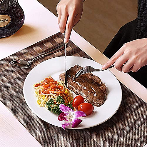 Image of Silverware Set 15 Pieces, Stainless Steel Flatware Set, Mirror Polish Cutlery Set, Utensil Sets Service Set for 4 (Silver, Set of 15)