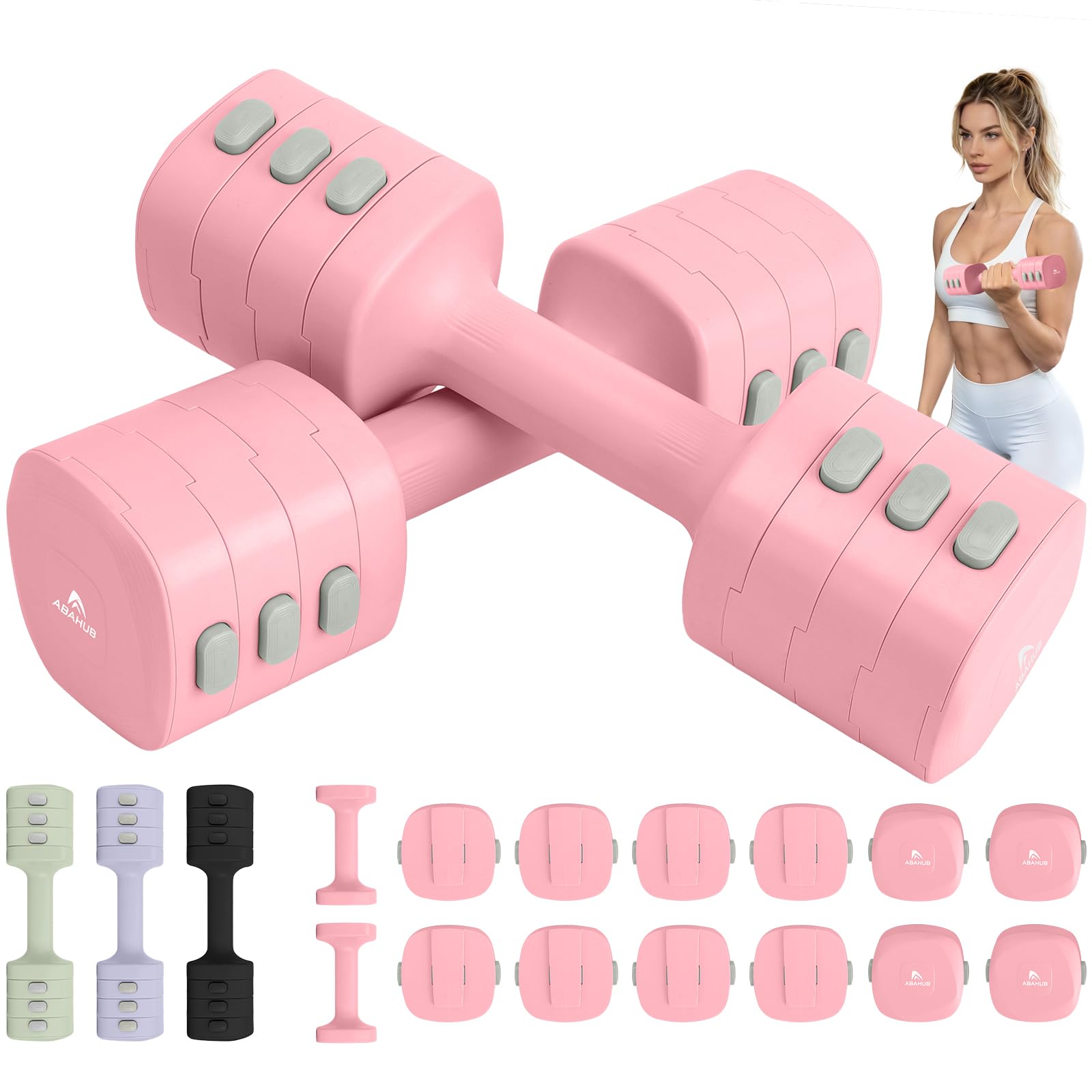 Abahub Hanteln Verstellbar Dumbbell Set Kurzhantel 2er Set je 1-2,5 kg