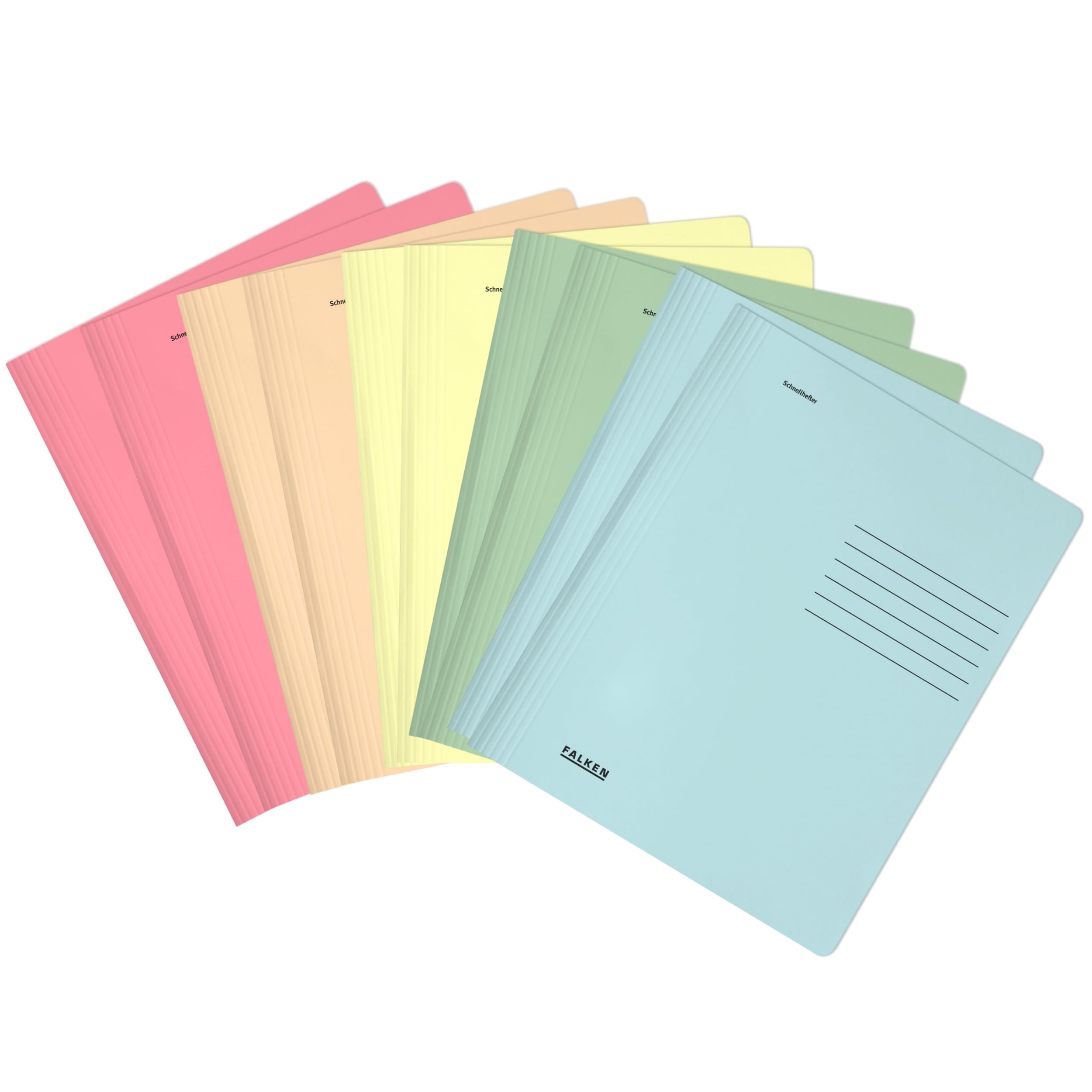 FALKEN 10x PastellColor File Folders DIN A4 Recycled Cardboard