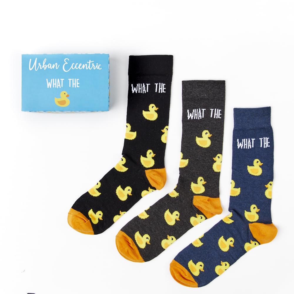 Urban Eccentric Unisex What The Duck Socks Gift Set | Gift | 3 Pairs | Cotton Rich Socks | Premium Socks | Novelty | Gifts