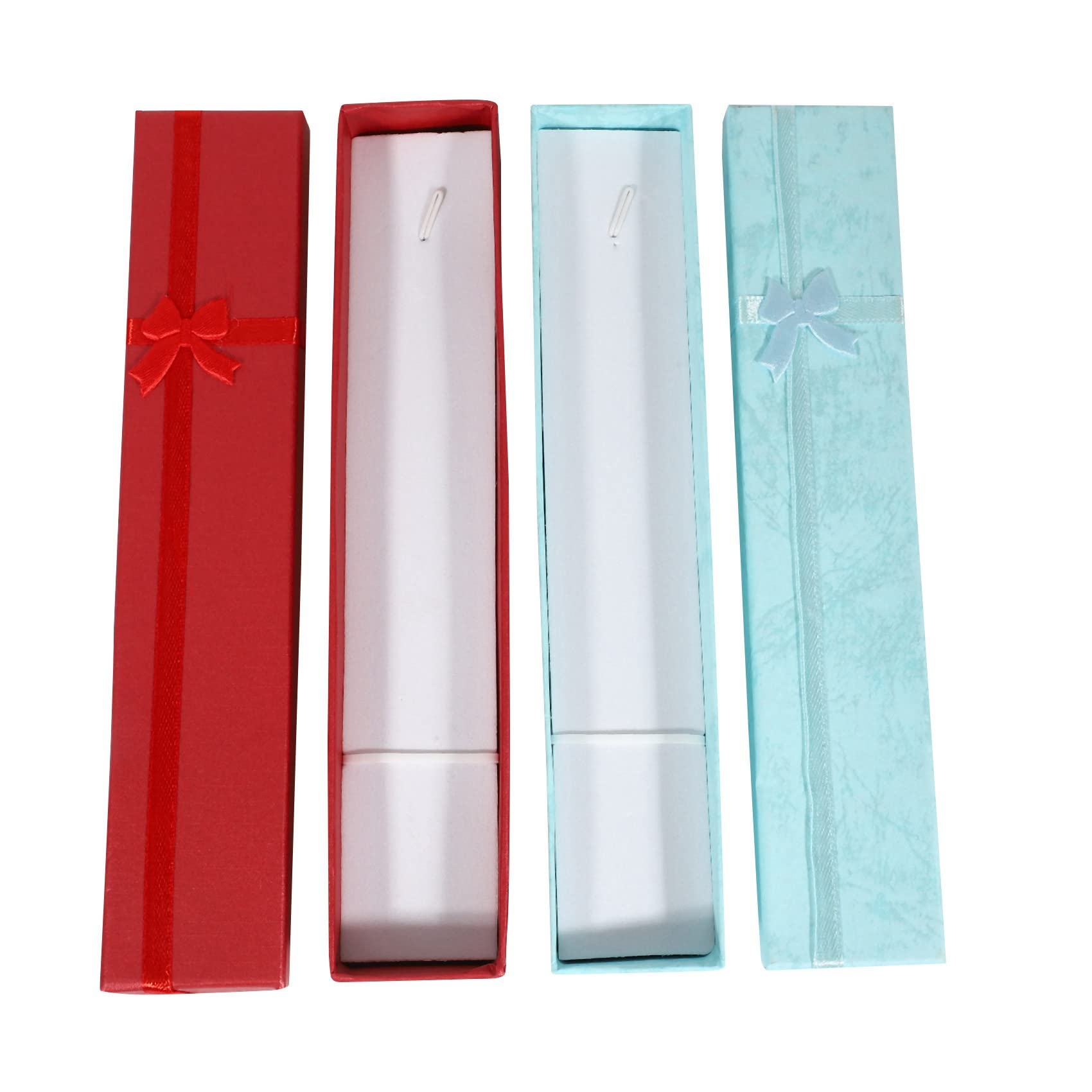 100 x Eleganti Scatole Regalo Rettangolari Lunghe Deluxe per Collane di Presentazione di Gioielli