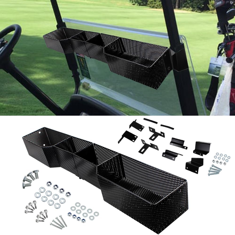 COOL STAR Golf Cart Front Inner Basket Compatible with EZGO TXT & RXV, Club Car DS & Precedent Golf Cart Front Inner Basket Size 33.6"(L) x 5.12"(W) x 3.94"(H)