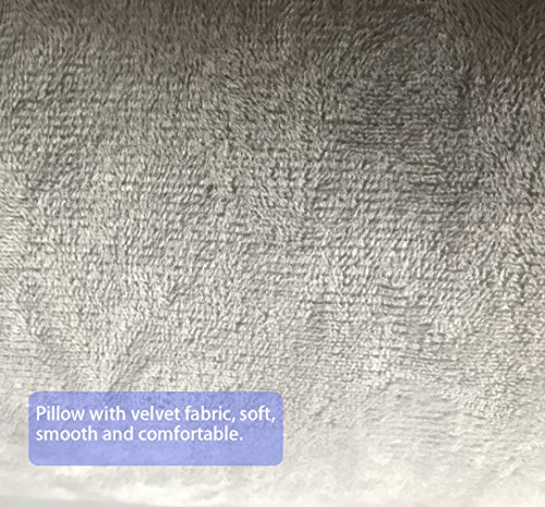 Eonshine Elegant Velvet Fluffy Down Alternative Filled Cylindrical Neckroll And Cervical Bed Pillow Bolster (23.6 X 5.9, Grey) #TOP2