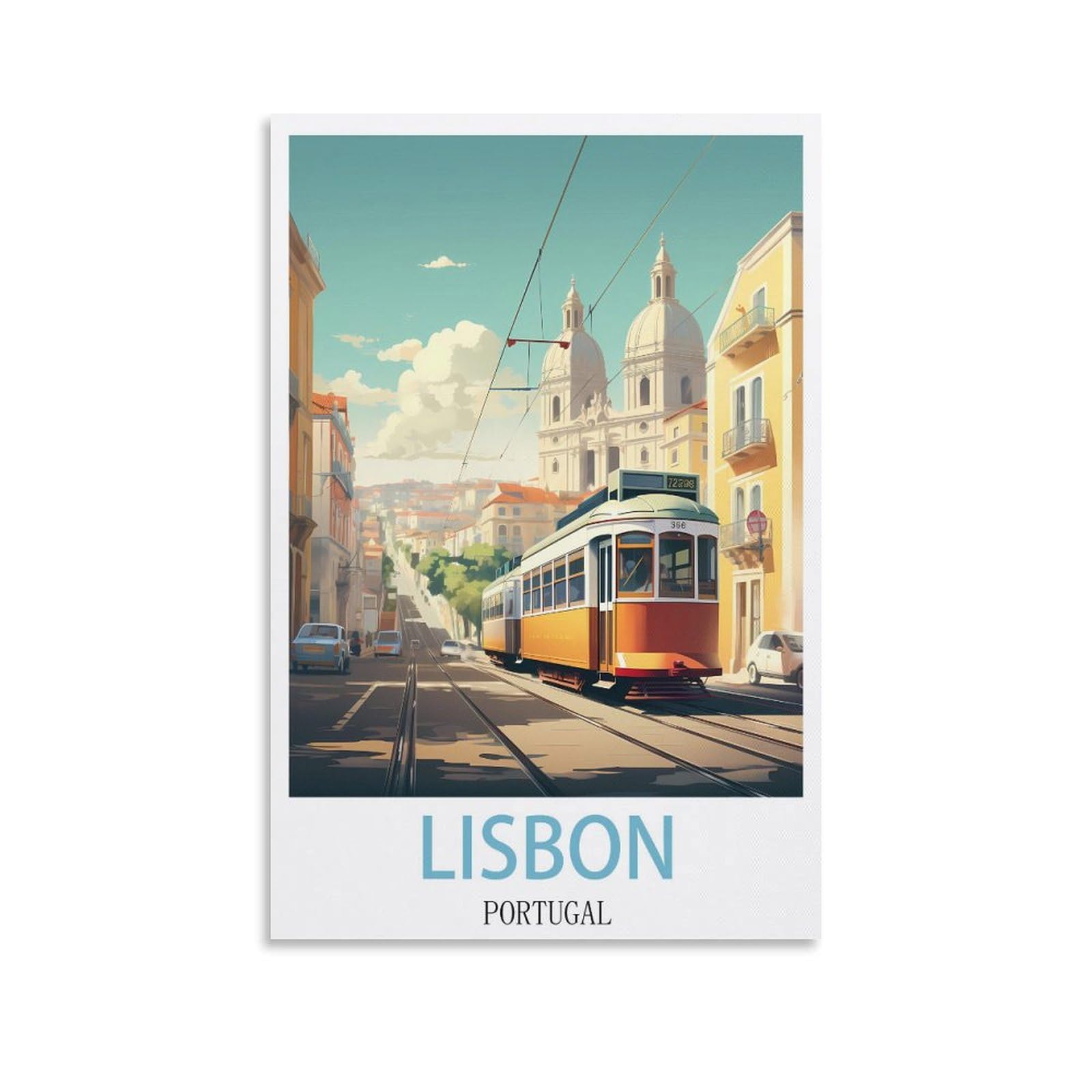Nprzm A269 Metal Signs Lisbon Portugal Tin Signs Painting Cafe Opera House Art Wall Decoration Plaque 15X30cm